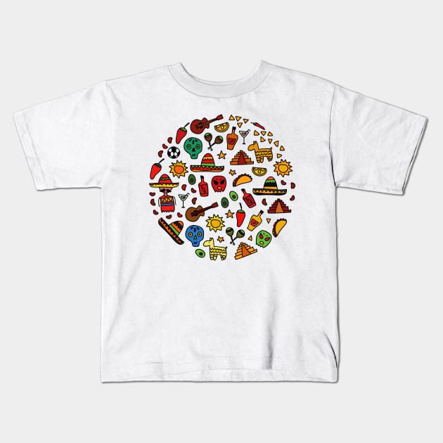 Mexican Life Kids T-Shirt by Digster